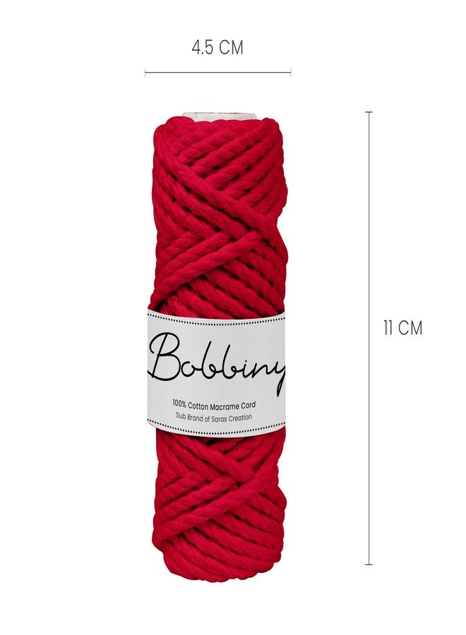BOBBINY 3 Ply Twisted Macrame Cotton Cord Dori (Roll Packaging) Thread For Macrame DIY And Other Projects | Red | 3Mm, 10 Meter, 1 Count - Image 2